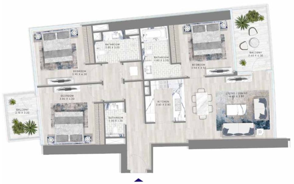 Damac Harbour Lights floor plan