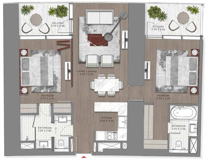 Safa Two Apartments floor plan